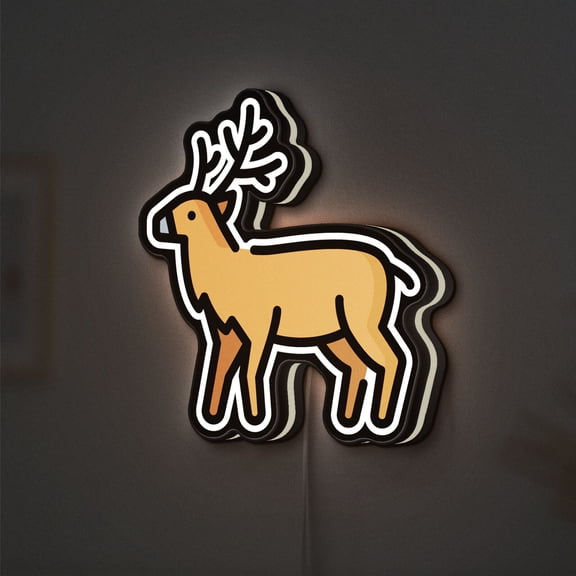 Wild Reindeer 3D Novelty Light Box for Wildlife Fans, Natural Decor and, Ideal for Animal Enthusiasts (Width 24 inch, 60cm)