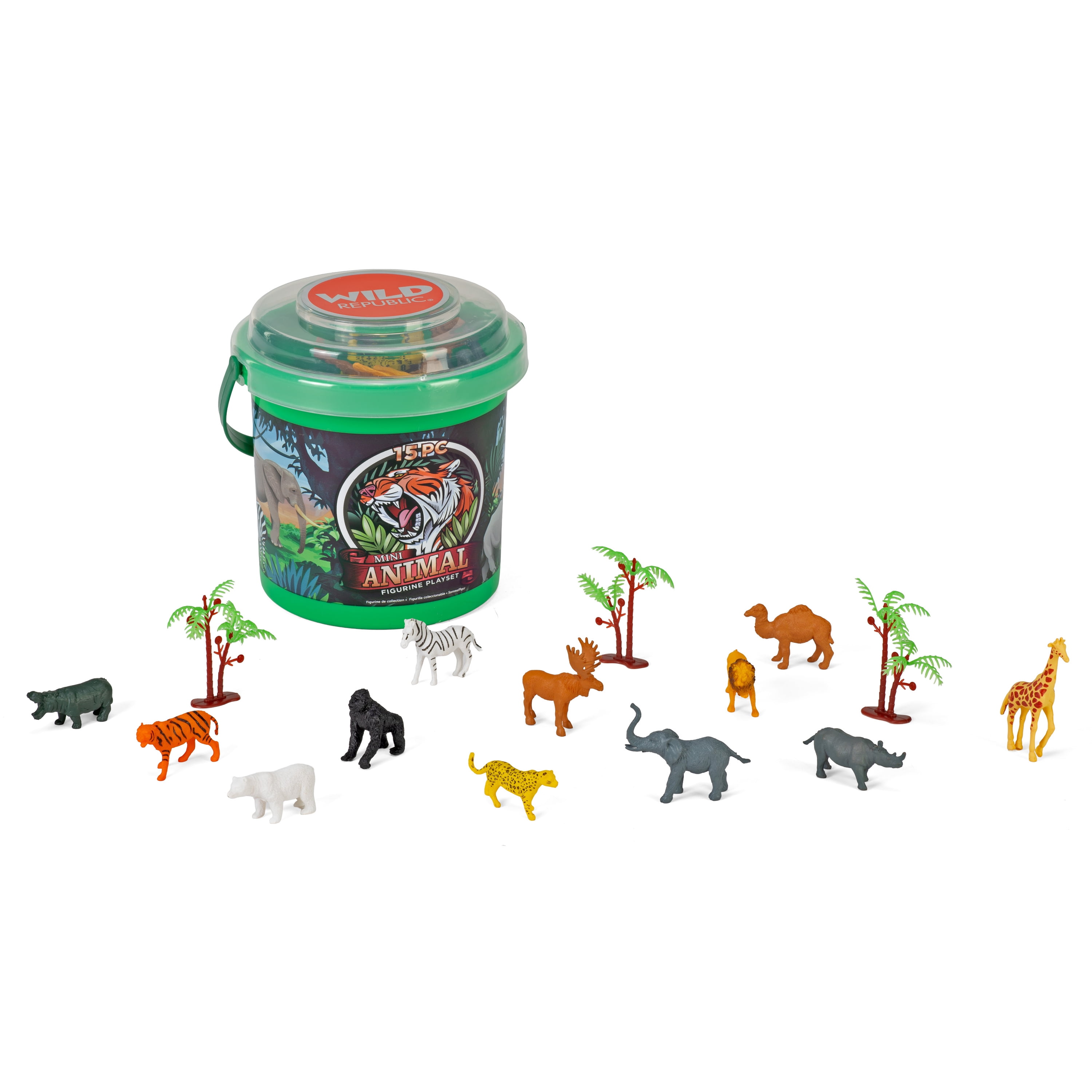 Animal Bucket Wild Republic Animal Mini Bucket, Toy Figurines, Kids Gifts, Zoo Party ...