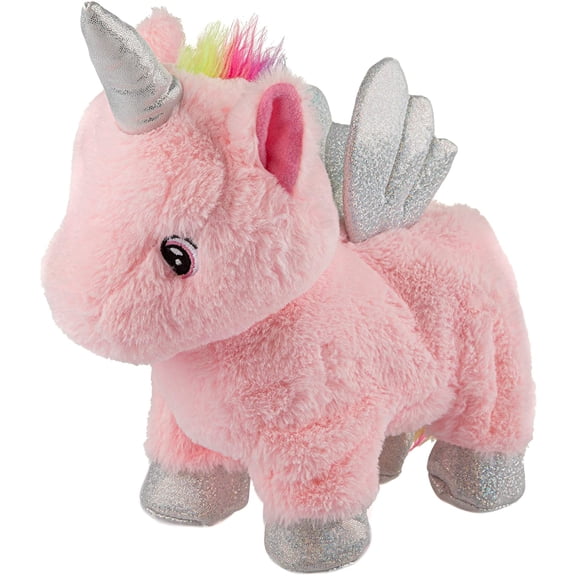 Wild Republic Animated Unicorn, Stuffed Animal, Lights Up, Walks, Shakes, Whinnies, Unicorn Gifts for Girls, Baby Toys, Unicorn Toys, Plush Unicorn, 12", Pink