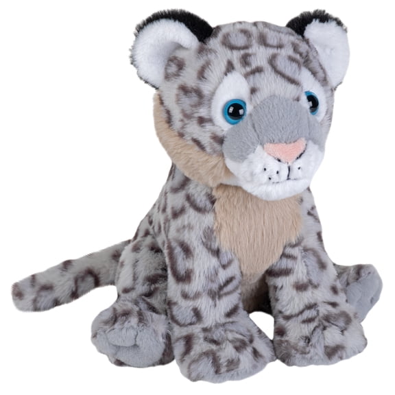 Wild Republic Earthkins Mini Snow Leopard, Stuffed Animal, 8 inch, Plush Toy, Eco-Friendly