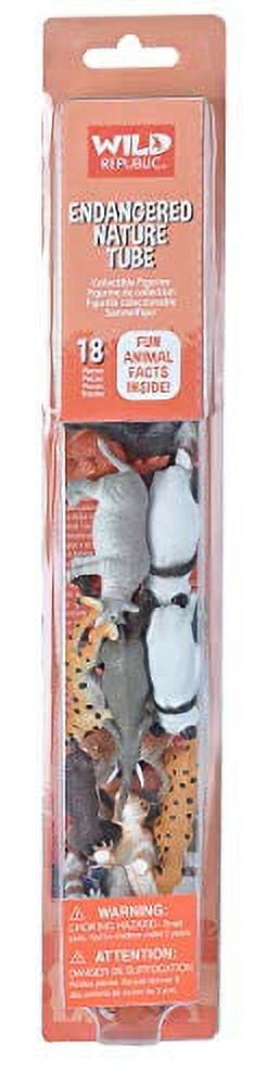 Endangered Animals Nature Tube with Hand Painted Figurines