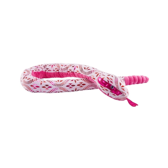 Wild Republic Foilkins Snake Pink Blossom Stuffed Animal, 54 Inches