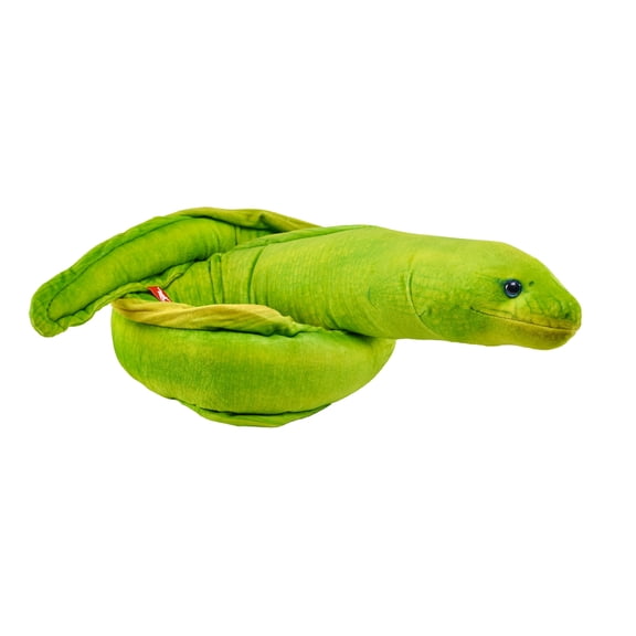 Wild Republic Living Ocean Green Moray Eel, Stuffed Animal, 54 Inches, Plush Toy, Fill is Spun Recycled Water Bottles