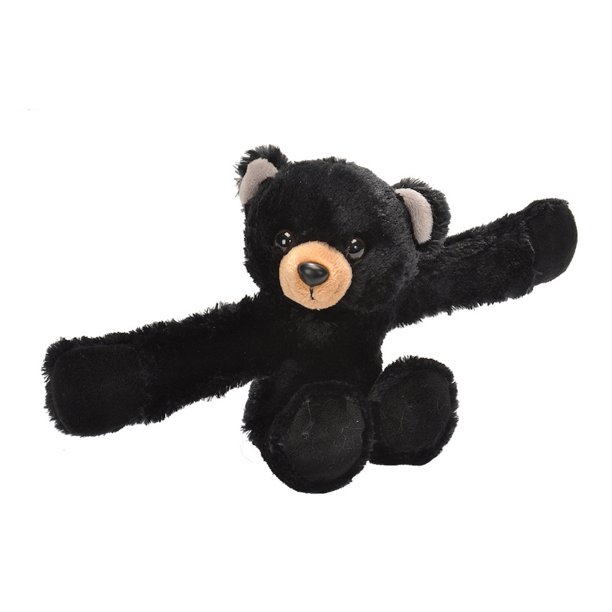 Wild Republic Huggers, Black Bear Plush Toy, Slap Bracelet, Stuffed