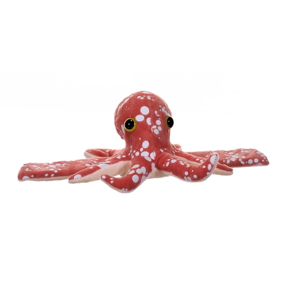 Wild Republic Huggers Glow Octopus, Stuffed Animal, 8 Inches, Slap Bracelet, Plush Toy, Fill is Spun Recycled Water Bottles