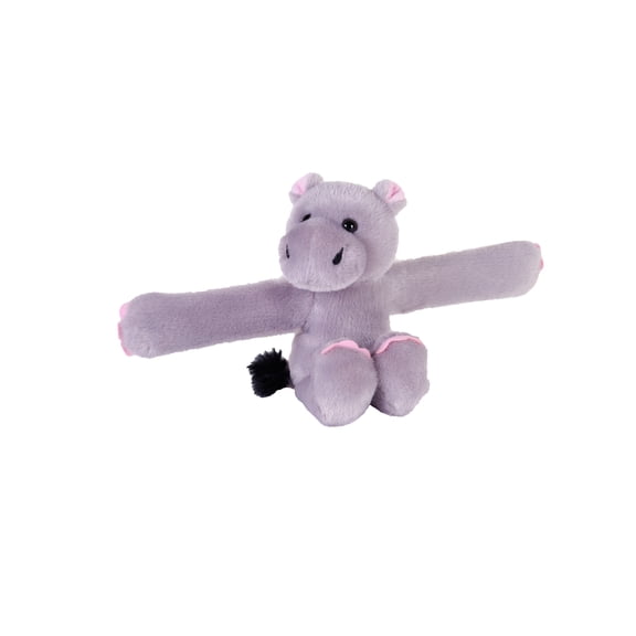 Wild Republic Huggers Hippo, Stuffed Animal, 8 Inches, Slap Bracelet, Plush Toy, Fill is Spun Recycled Water Bottles