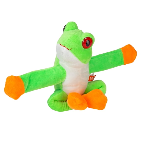 Wild Republic Huggers Red Eyed Tree Frog Plush Toy, Slap Bracelet, Stuffed Animal, Kids Toys, 8 Inches