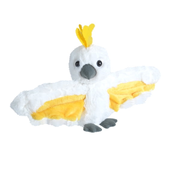 Wild Republic Huggers Sulphur Crest Cockatoo, Stuffed Animal, 8 Inches, Slap Bracelet, Plush Toy, Fill is Spun Recycled Water Bottles