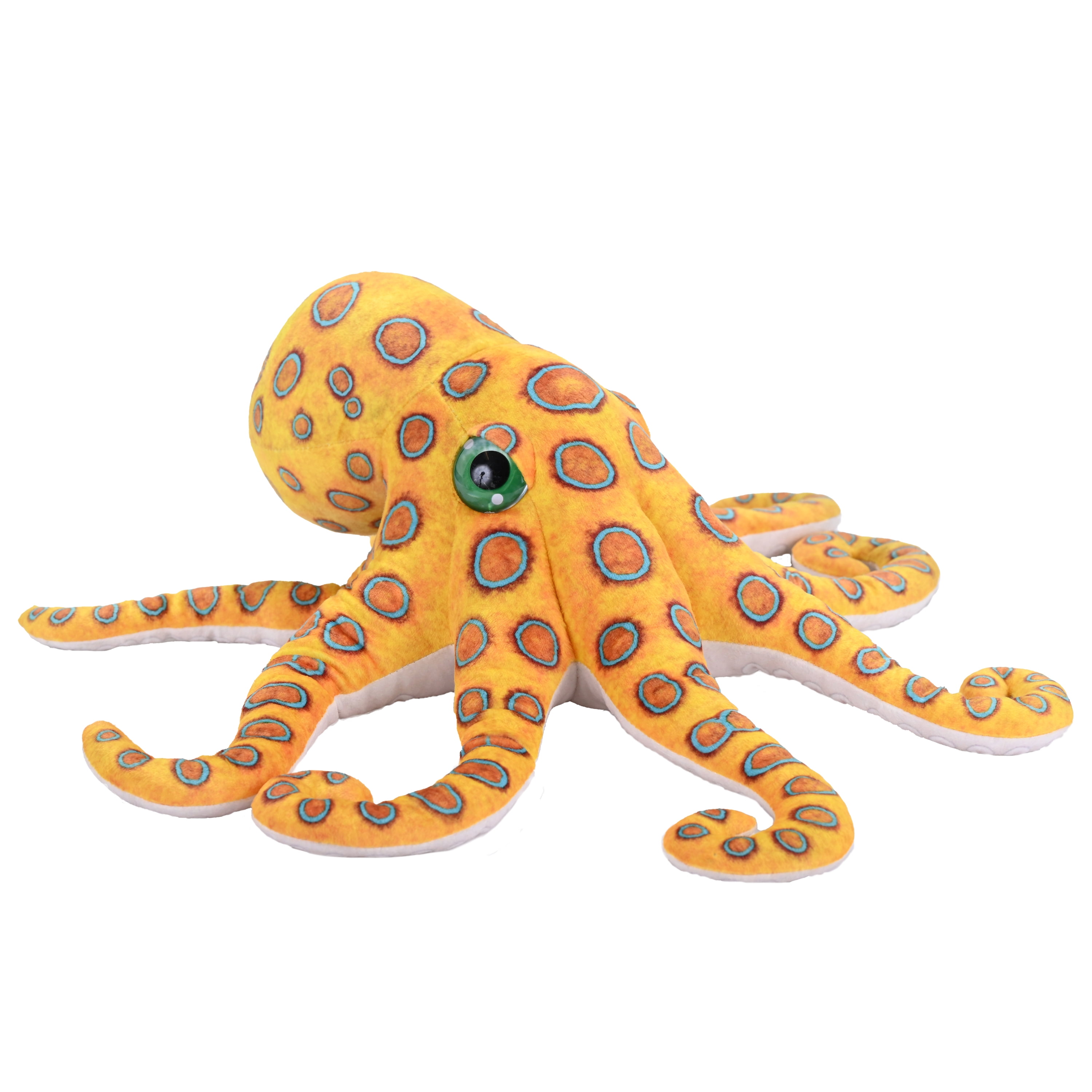 Wild Republic Living Ocean Blue Ringed Octopus, Stuffed Animal, 22 inches, Gift for Kids, Plush Toy, Fill is Spun Recycled Water Bottles