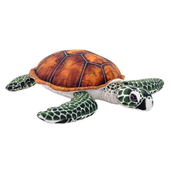 Wild Republic Living Ocean, Green Sea Turtle II, Stuffed Animal, 50 cm, Gift for Kids, Plush Toy, Fill is Spun Recycled Water Bottles