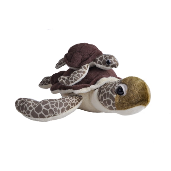 Wild Republic Mom and Baby Sea Turtle, Stuffed Animal, 12 Inches, Gift for Kids, Plush Toy, Fill is Spun Recycled Water Bottles
