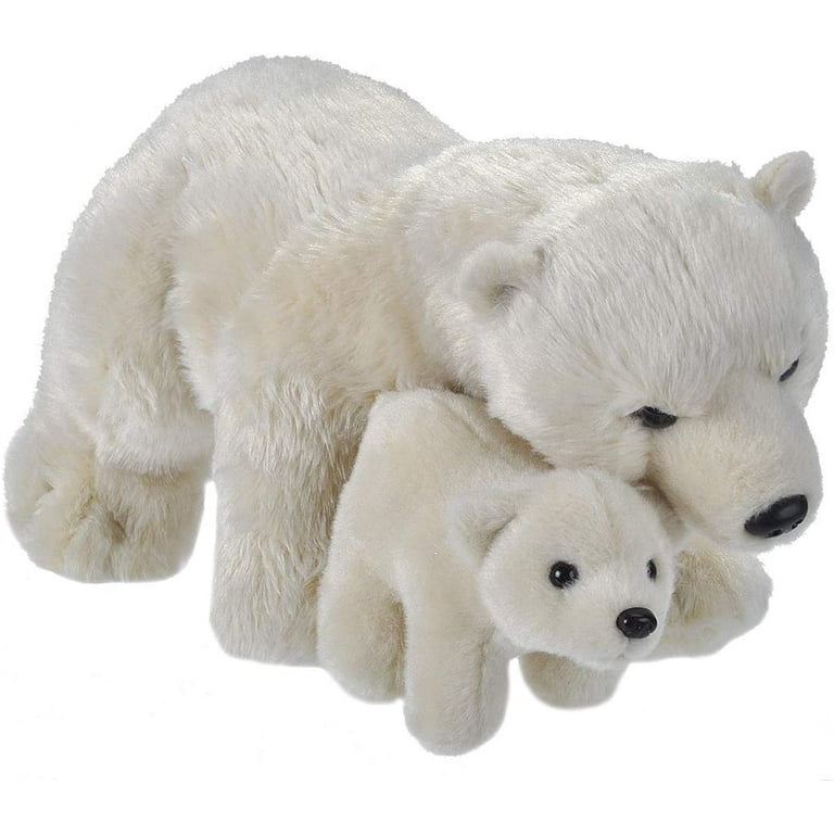 Wild Republic Mom & Baby Polar Bear Plush, Stuffed Animal, Plush