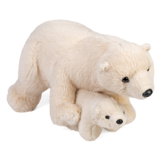 Wild Republic Mom & Baby Polar Bear Plush, Stuffed Animal, Plush Toy, Gifts for Kids, 14"