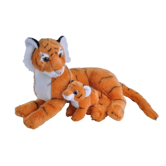 Wild Republic Mom & Baby Tiger Stuffed Animal, 12 Inches