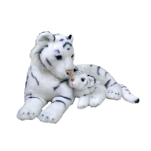 Wild Republic Mom & Baby White Tiger Stuffed Animal, 12 Inches