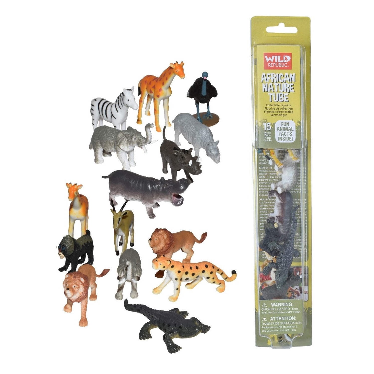 Wild Republic African Animal Figurine Set with Playmat, 15 Pieces