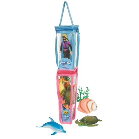 Wild Republic Nature Tube Double Diver Female Figurines, 5 Pieces