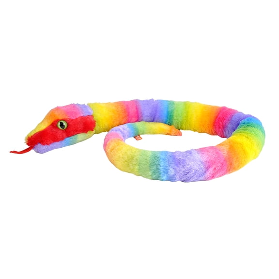 Wild Republic Plush Snake Rainboa, Gift for Kids, Plush Toy, 54 inches, Fill is Spun Recycled Water Bottles
