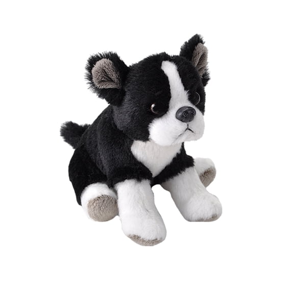 Wild Republic Pocketkins Eco Boston Terrier, Stuffed Animal, 5 Inches, Plush Toy, Made from Recycled Materials, Eco Friendly