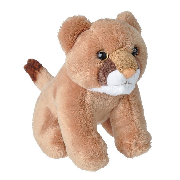Wild Republic Pocketkins Eco Mountain Lion, Stuffed Animal, 5 Inches, Plush Toy, Made from Recycled Materials, Eco Friendly