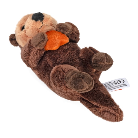 Wild Republic Pocketkins Eco Sea Otter, Stuffed Animal, 5 Inches, Plush Toy, Made from Recycled Materials, Eco Friendly