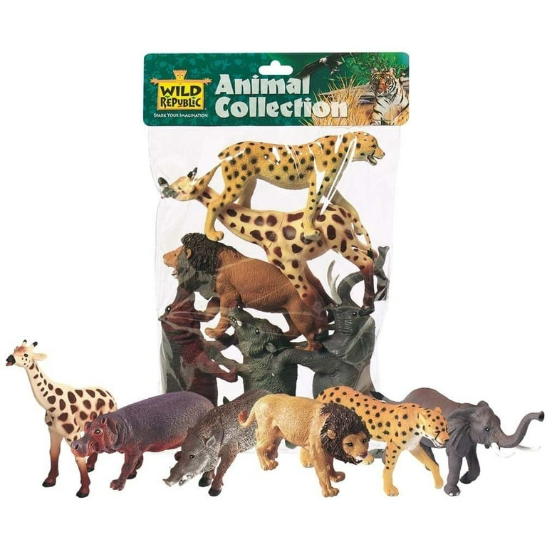 Wild Republic Polybag African Animals Action Figure Set 6 Pieces
