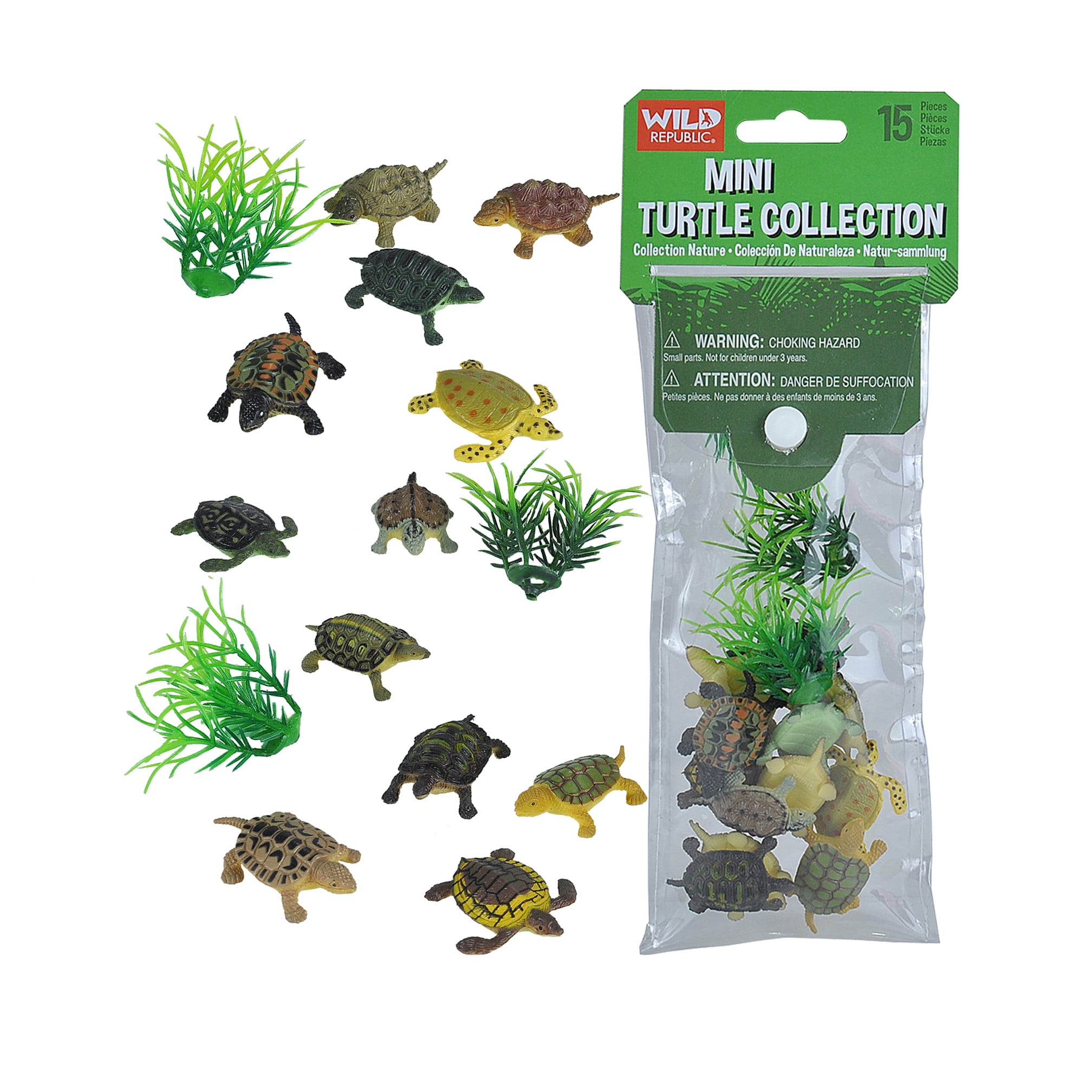 Wild Republic Mini Animal Turtle Polybag, Kids Educational Gifts