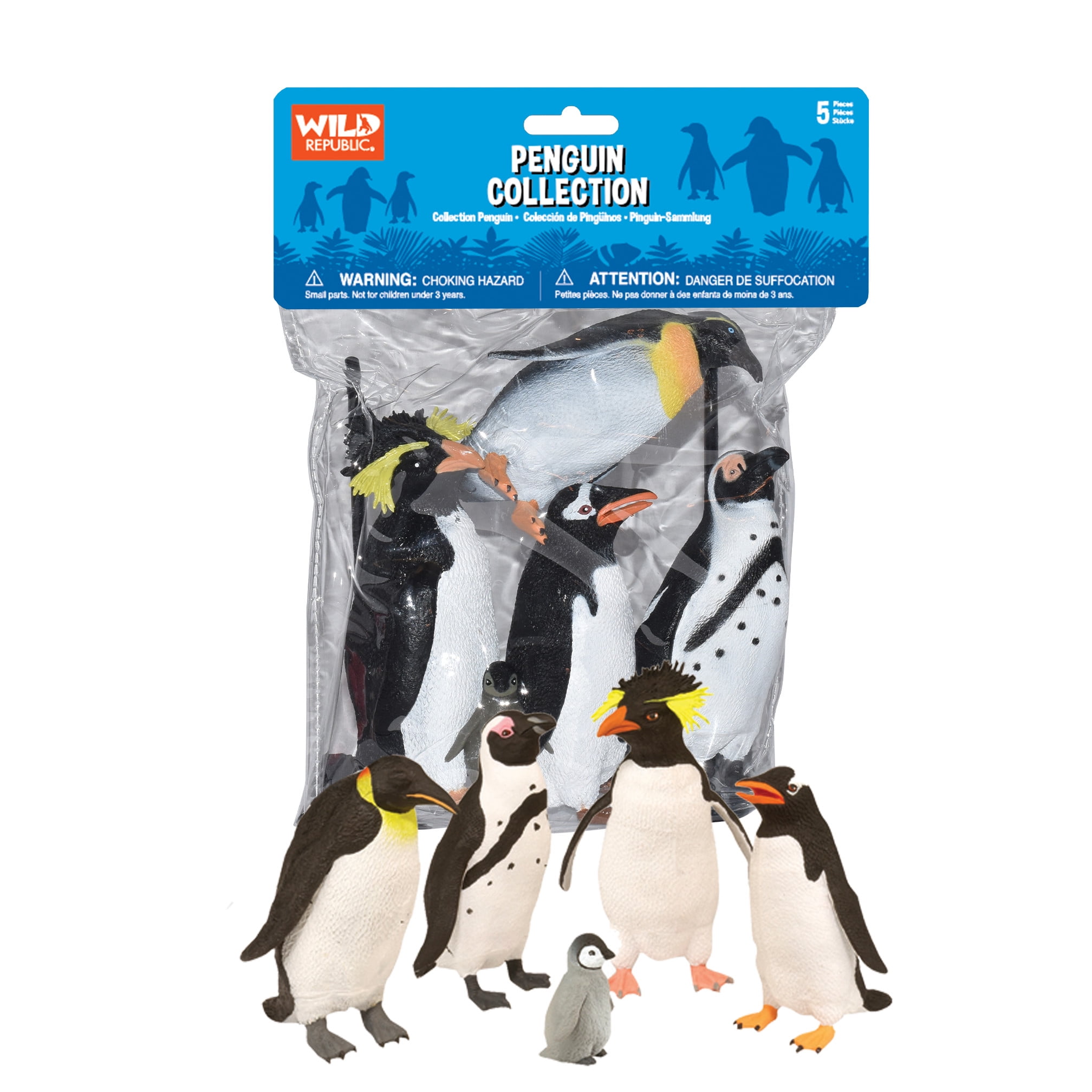 Wild Republic 5-Piece Penguin Figurine Set in PVC