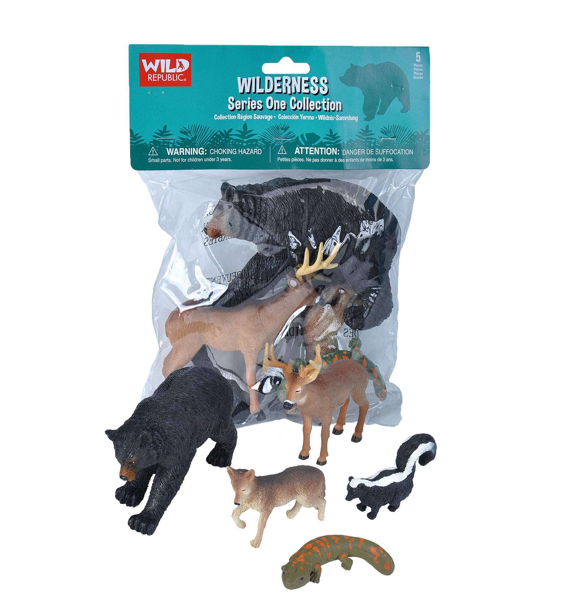 Wild Republic Wilderness Series One Animal Figurine Set, 5 Pieces