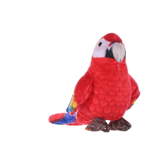 Wild Republic Rainforest Scarlet Macaw, Stuffed Animal, 4.5 Inches, Plush Toy, Fill is Spun Recycled Water Bottles, Eco friendly