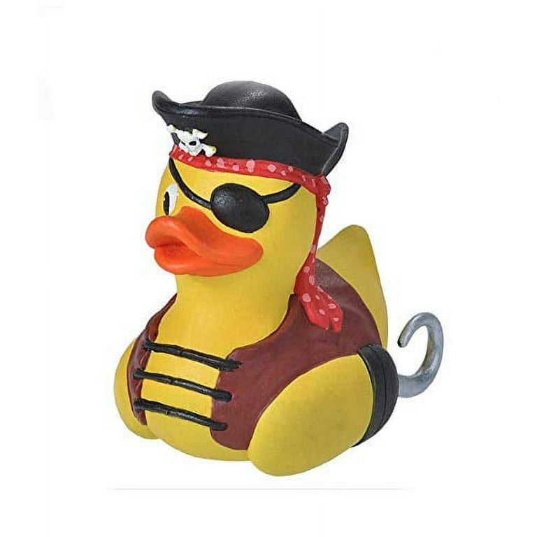 Rubber duck with straw hat on fence against
