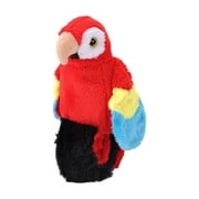 Wild Republic Perching Parrot Scarlet Macaw Stuffed Animal, 7 Inches