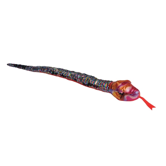 Wild Republic Sequin Snake Rainbow, Stuffed Animal, 54 inches, Plush Toy, Kids Gifts