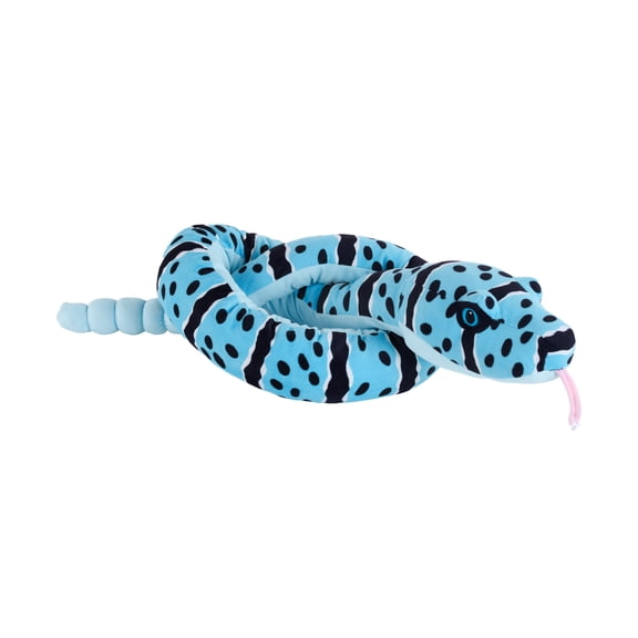 Wild Republic Snakes Eco Blue Rock Rattle, Stuffed Animal, 54 Inches, Plush Toy, Fill is Spun Recycled Water Bottles, Eco Friendly