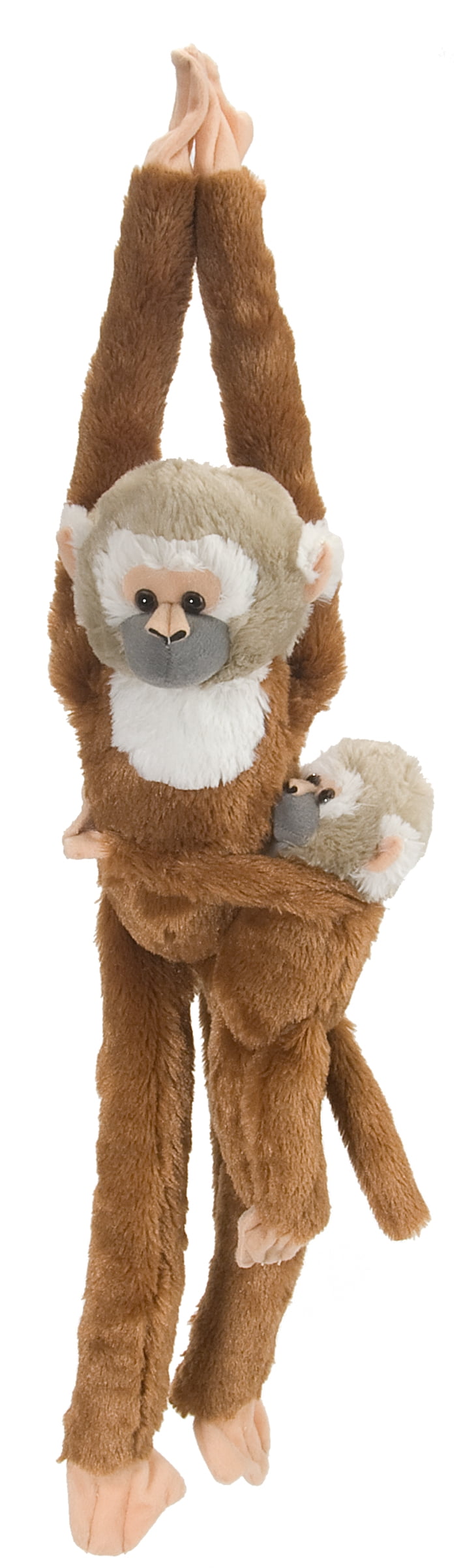Wild Republic Squirrel Monkey with Baby Plush, Monkey Stuffed Animal, Plush Toy, Gifts for Kids, Hanging 20 Inches
