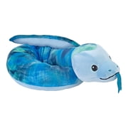 Wild Republic Squishy Snake Blue, Stuffed Animal, 52 inch, Plush Toy, Fill is Spun Recycled Water Bottles