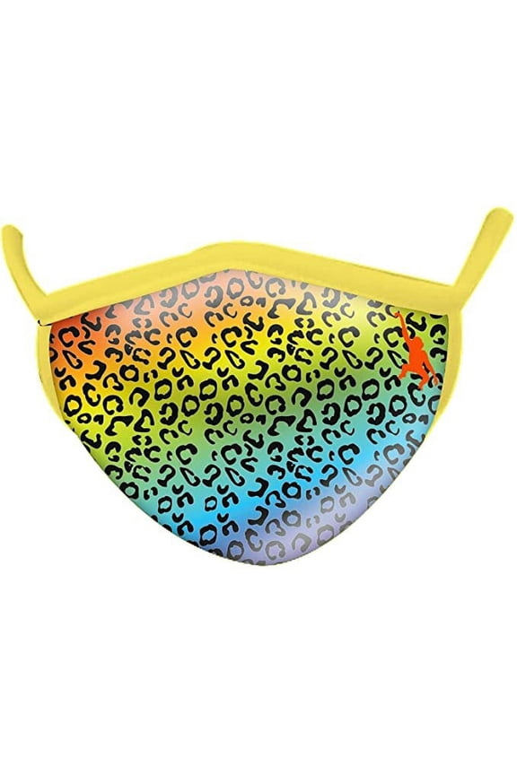 Wild Smiles Childs Face Mask, Great for Over Medical Face Mask, Reusable Face Mask, Washable Face Mask, Half Face Mask, Rainbow Cheetah Print Design, Fashion Face Mask