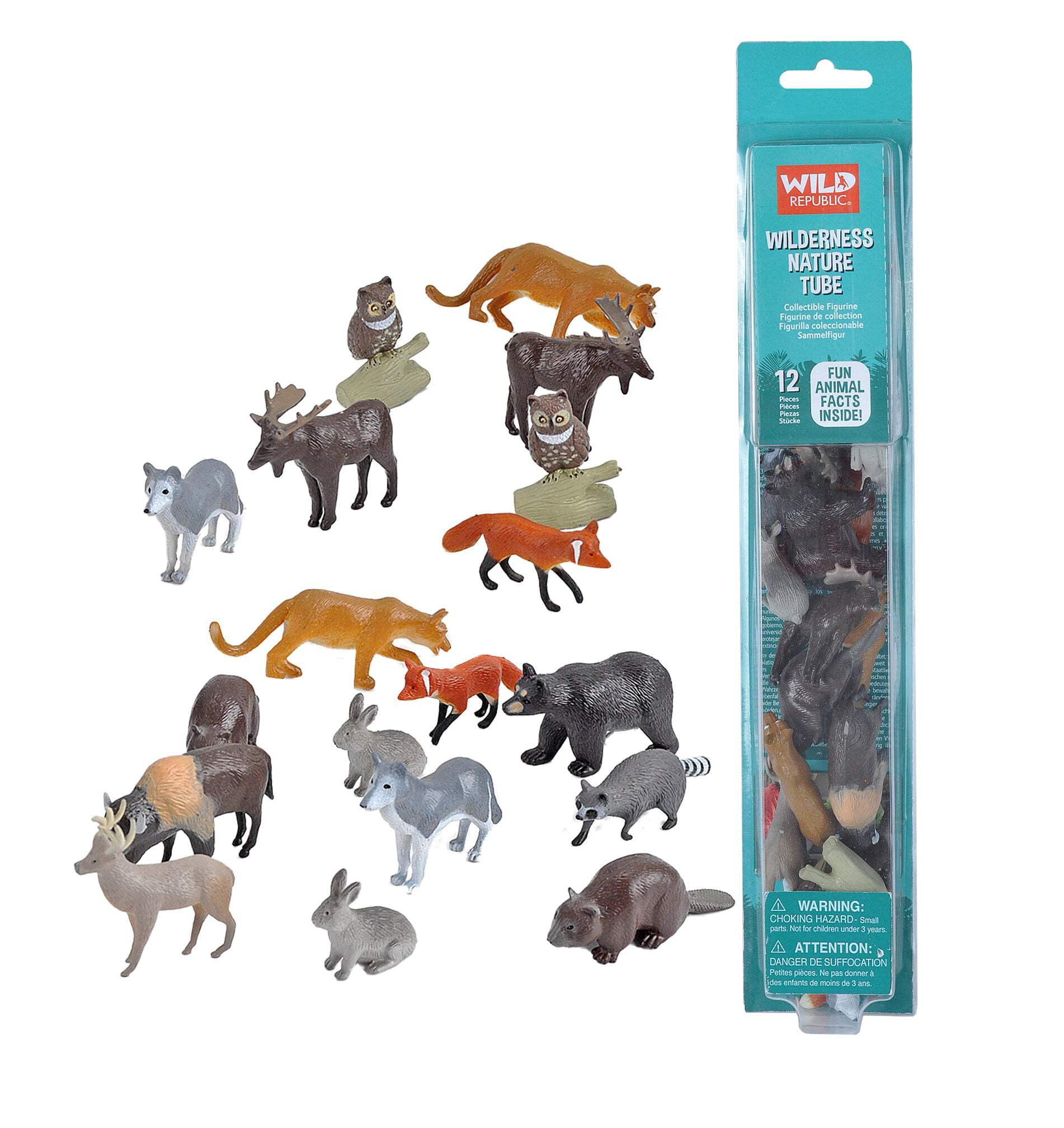 Wild Republic Wilderness Nature Tube with 12 Forest Animal Figurines