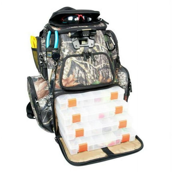 Wild River WCT604 Wild River NOMAD Mossy Oak Tackle Tek Lighted Backpack with 4 PT3600 Trays