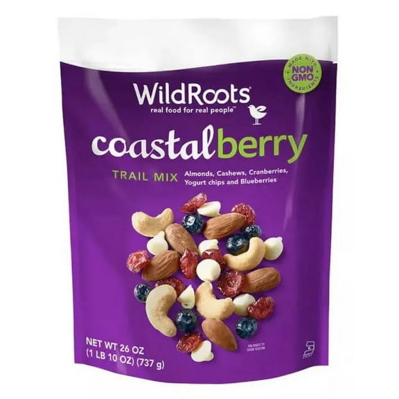 Wild Roots ~ 100% Natural Trail Mix Coastal Berry Blend ~ 26 oz ~ NON-GMO ~ Resealable Bag ~ Pack of 1