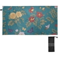 thumbnail image 1 of Wild Roses and Butterfies Beach Towel Fast Drying Camping Towels Sand Free Beach Blanket Soft Absorbent Travel Sport Towel for Gym Bath Shower Swimming 30" x 60" Washcloth Gift, 1 of 7