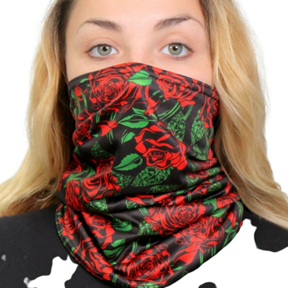 Wild Roses, Tube Neck Gaiter - Officially Licensed Original Artwork, Breathable Polyester Microfiber