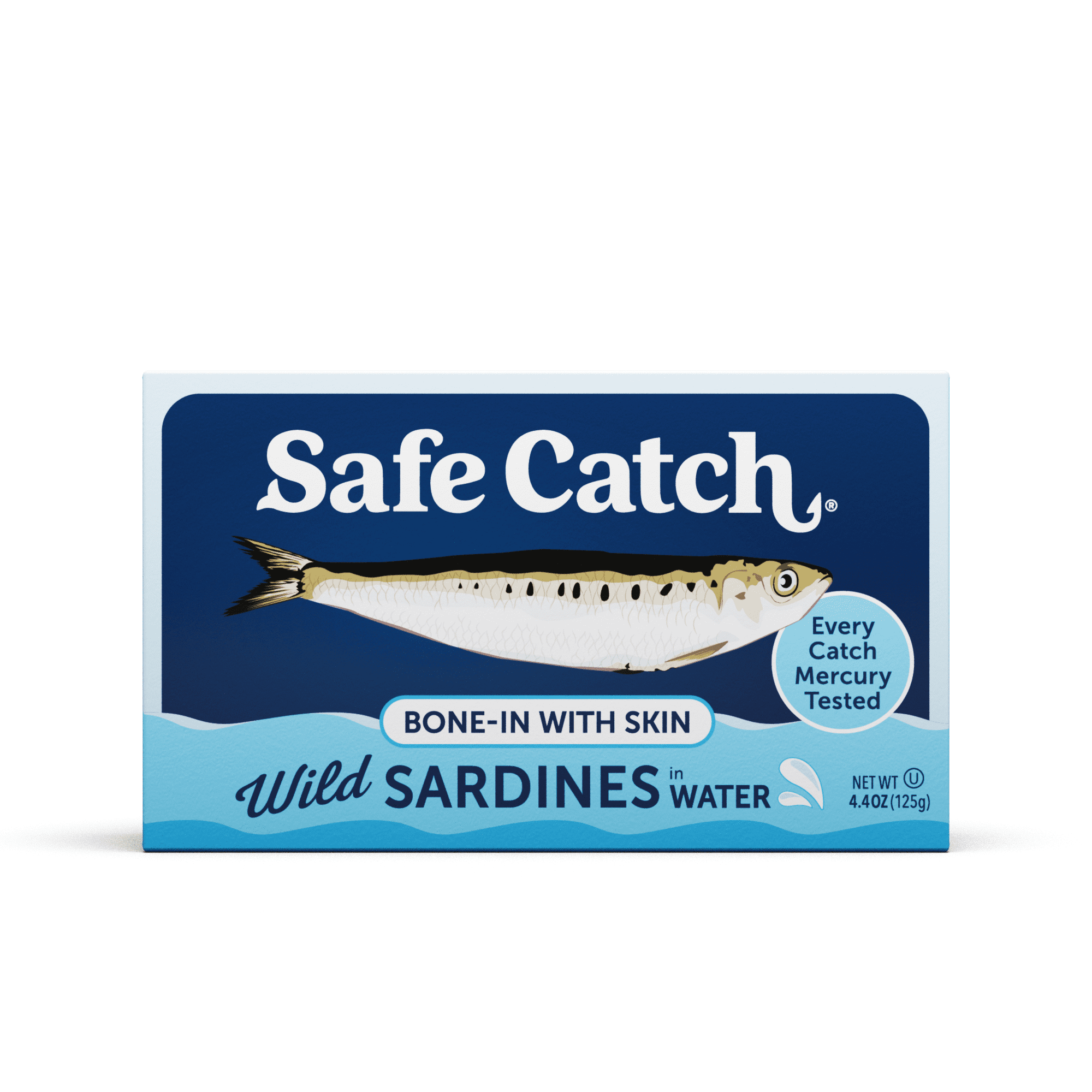Safe Catch Bone-In with Skin Wild Sardines in Water, 4.4 oz – Shelf-Stable Canned Seafood