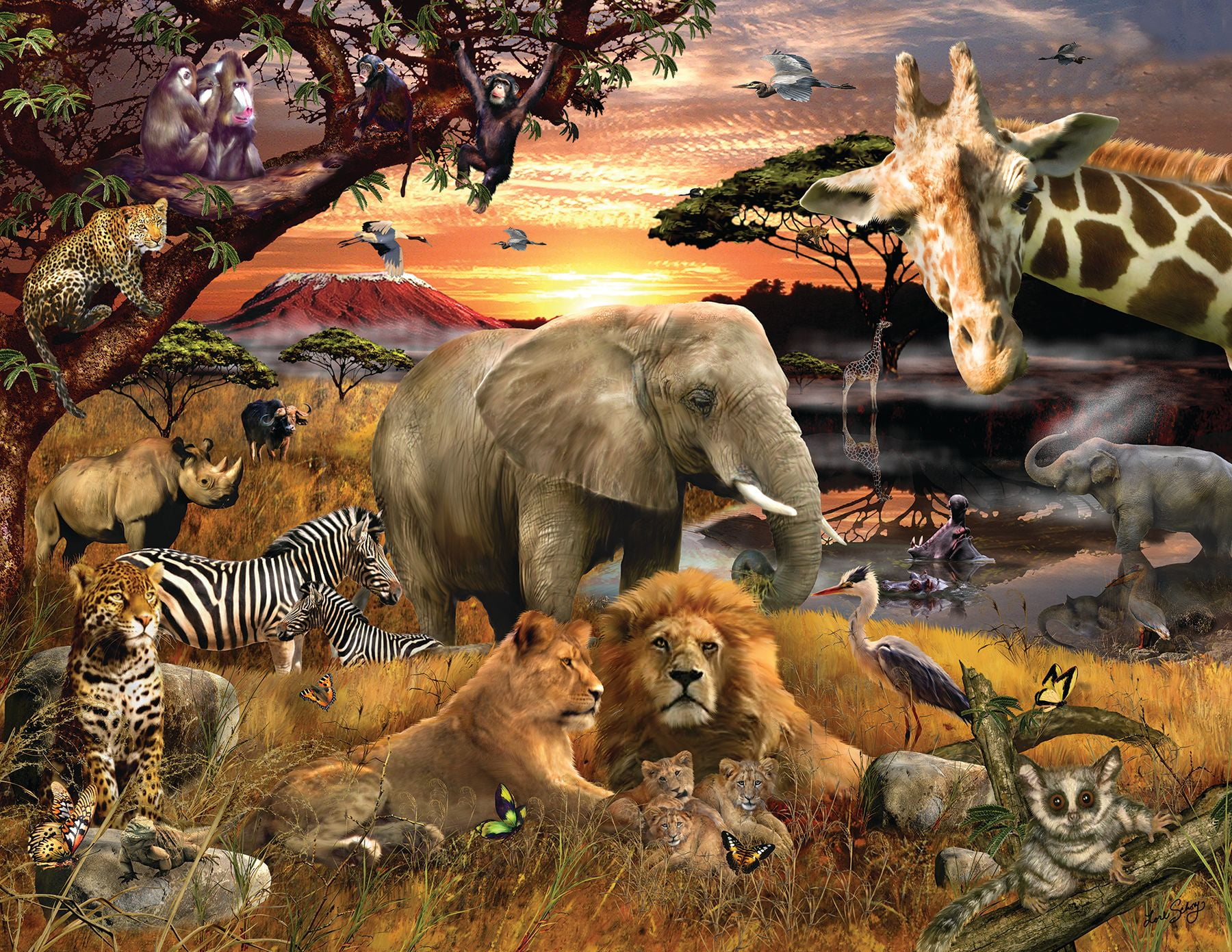 Springbok's 400 Piece Family Jigsaw Puzzle Wild Savanna - Made in