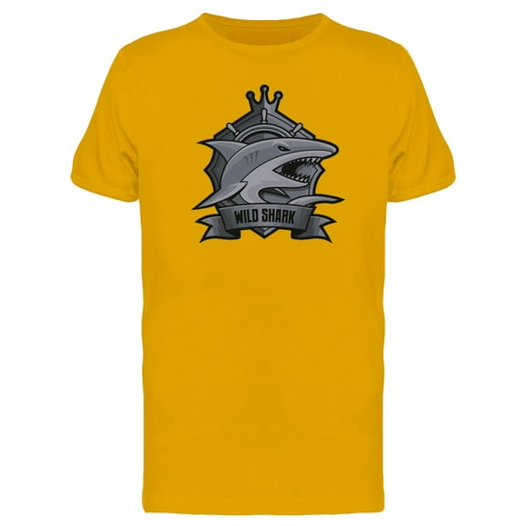 Wild Shark Grey Emblem T-Shirt Men -Image by Shutterstock, Male Medium