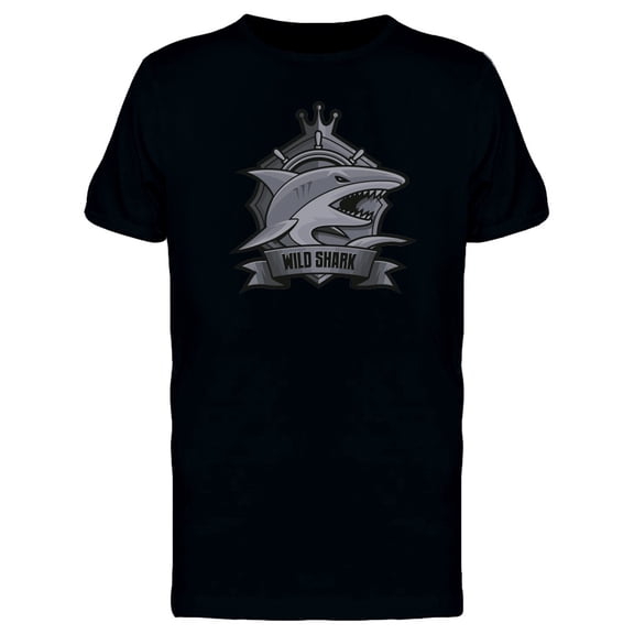 Wild Shark Grey Emblem T-Shirt Men -Image by Shutterstock, Male Small