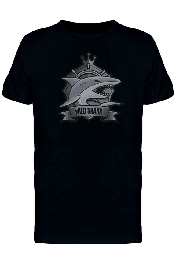Wild Shark Grey Emblem T-Shirt Men -Image by Shutterstock, Male Small