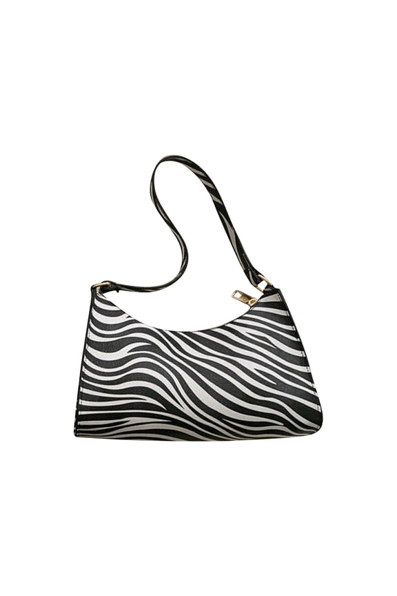 Zebra Print PU Shoulder Bag for Women, Wild Chic Handbag with Zipper for Travel, Night Out, Shopping, Daily Outfits