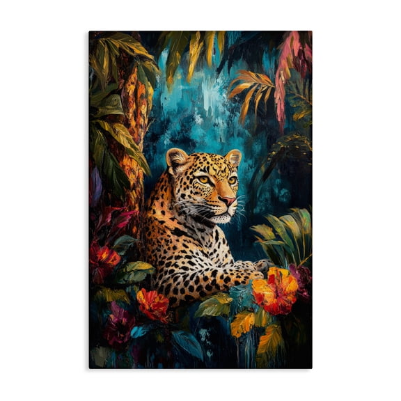 Stupell Industries Wild Side Jungle Cat Canvas Wall Art, design by Petal Prints Design