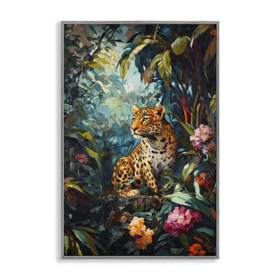 Stupell Industries Wild Side Jungle Cheetah Gray Framed Giclee Art, design by Petal Prints Design